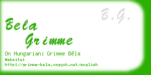 bela grimme business card
